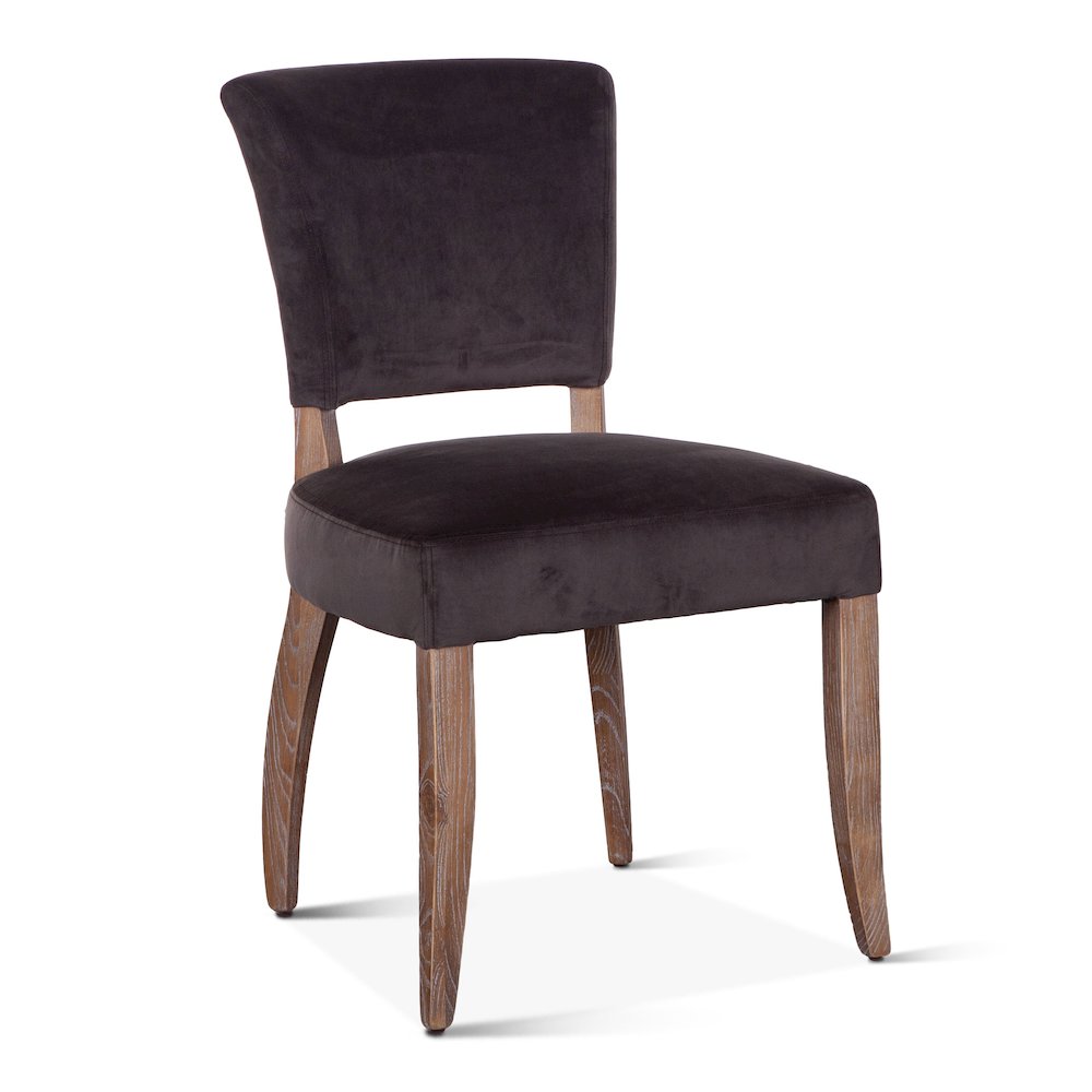 Portia Side Chair in Asphalt Velvet with Napoleon Legs