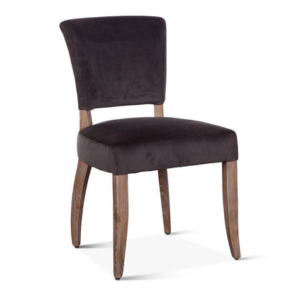 Portia Side Chair in Asphalt Velvet with Napoleon Legs
