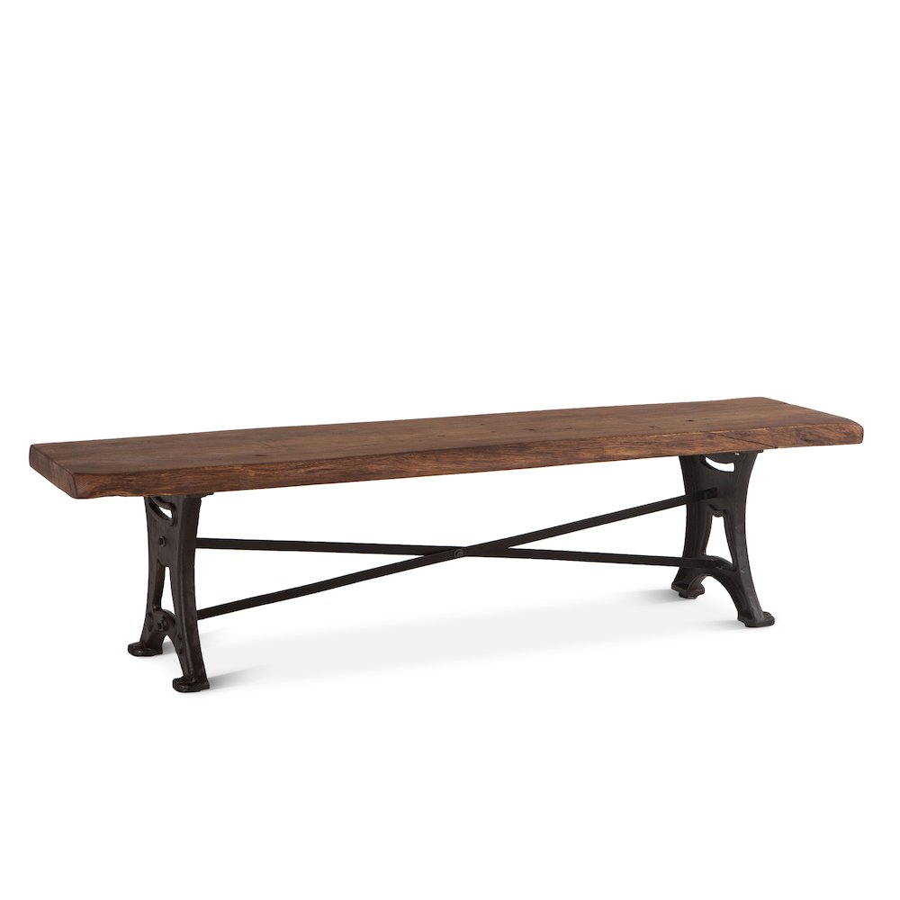 Blayne 90" Live Edge Bench in Acacia with Walnut Finish