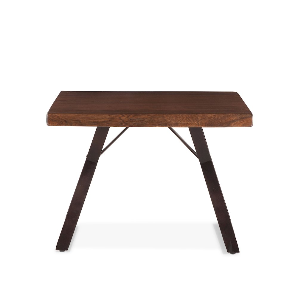 Nottingham Side Table in Acacia and Iron with Walnut Finish