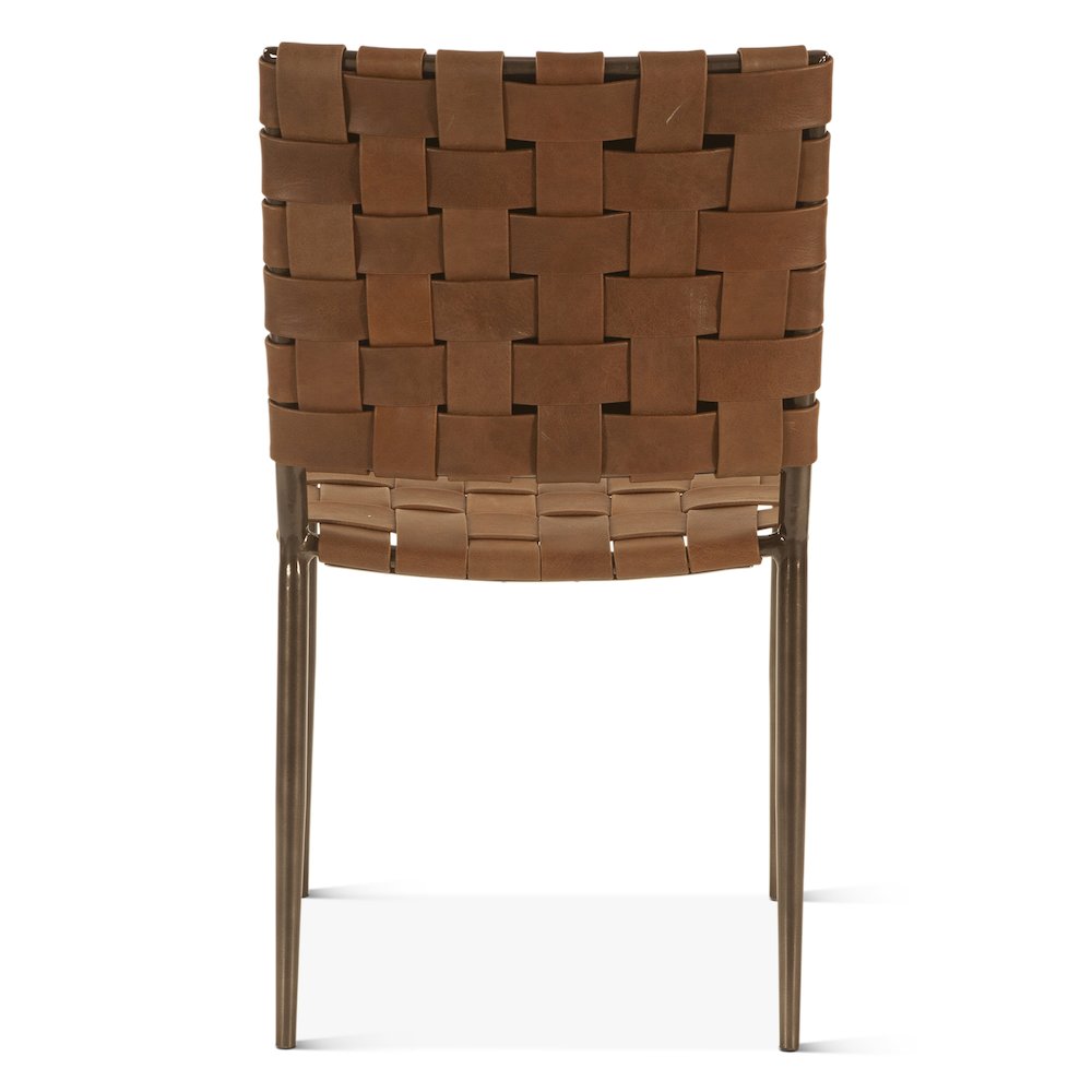 Lund Dining Chair in Tobacco Buffalo Leather and Iron