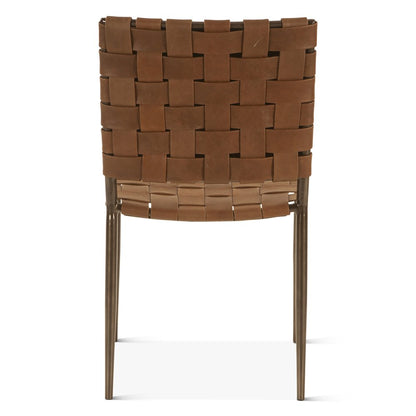 Lund Dining Chair in Tobacco Buffalo Leather and Iron
