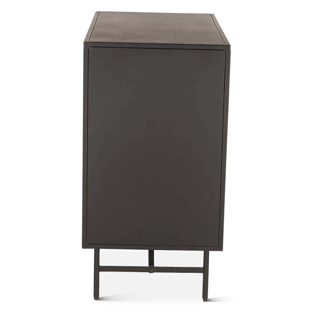 St. George 18" Side Table with Glass Top in Oxidized Black