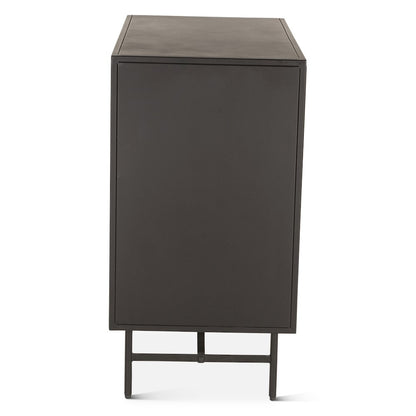St. George 18" Side Table with Glass Top in Oxidized Black