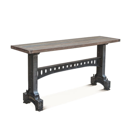 Sterling 66" Console Table in Cast Iron and  Teak