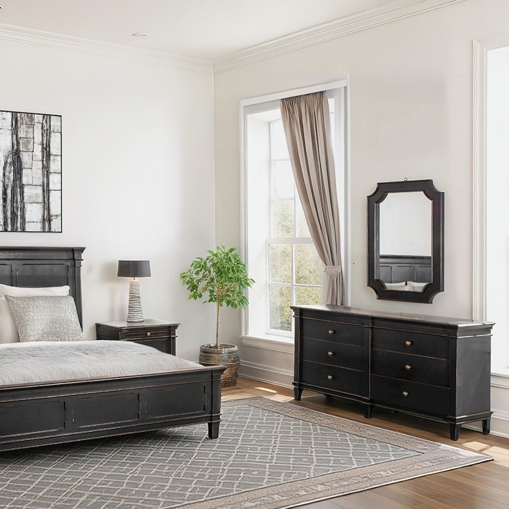 Trento 31" Mirror in Distressed Black