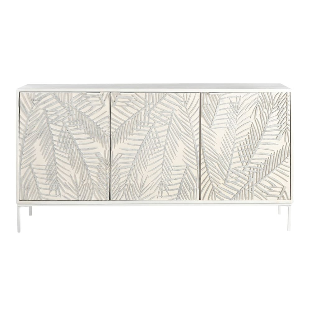 Isla 57" Sideboard with Three Doors in Coastal White