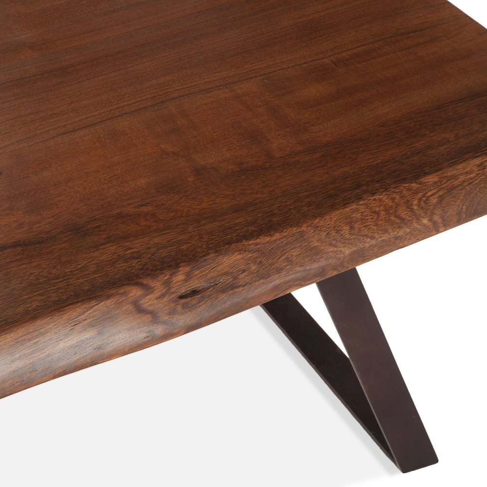 Nottingham Side Table in Acacia and Iron with Walnut Finish