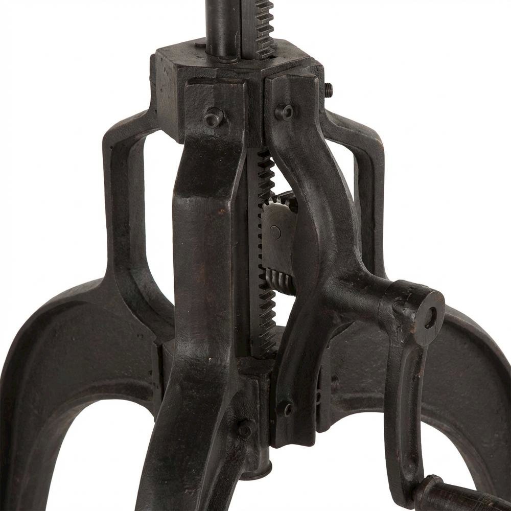 30 Inch Adjustable Height Crank Side Table, Industrial End Table, Matte Black