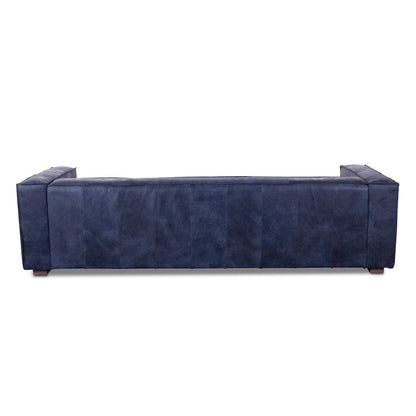 Portia Antique Blue Italian Leather Sofa