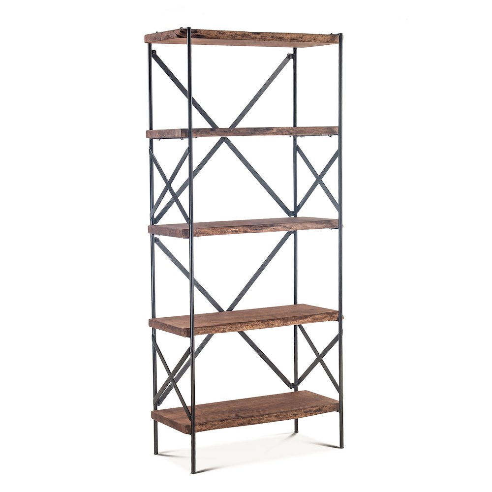 Blayne 78" Tall Shelf in Acacia with Walnut Finish