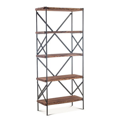 Blayne 78" Tall Shelf in Acacia with Walnut Finish