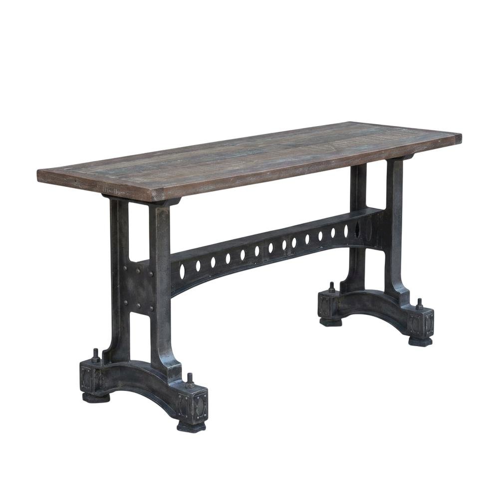 Rustic Industrial Console Table, Entryway Accent Table for Living Room,Gray