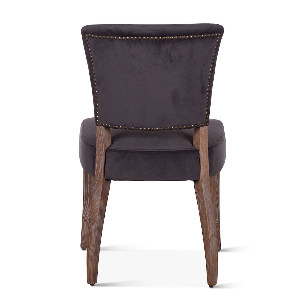Portia Side Chair in Asphalt Velvet with Napoleon Legs
