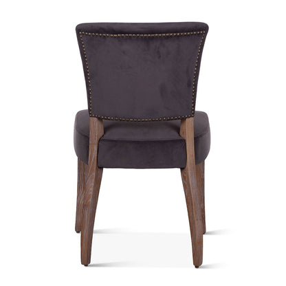 Portia Side Chair in Asphalt Velvet with Napoleon Legs