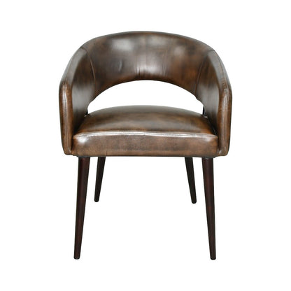 Thorpe Dining Chair in Antique Whiskey Leather with Walnut Legs