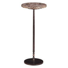Rochester 10" Side Table in Dark Emperador Marble with Casted Base