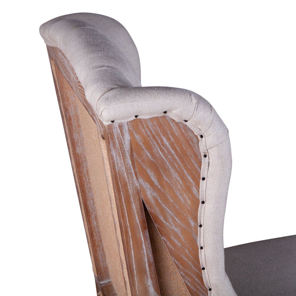 Portia Dining Chair in Off-White Linen and Oak