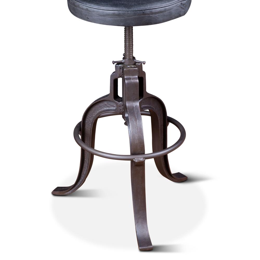 Sterling Height Adjustable Barstool in Black Leather