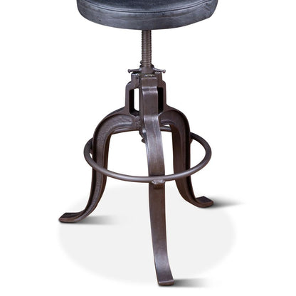 Sterling Height Adjustable Barstool in Black Leather