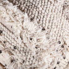 Algiers Square Ottoman in Sequined Cream Fabric