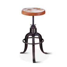 Sterling Industrial Adjusting Barstool in Natural Cowhide