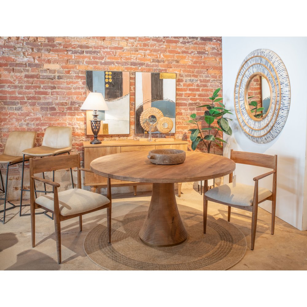 Provence 22" Upholstered Dining Chair in Natural Brown