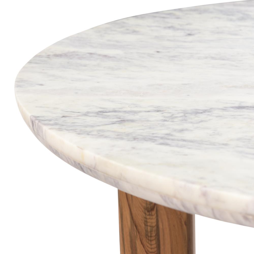 Madrid Marble Dining Table with Reclaimed Teak Legs