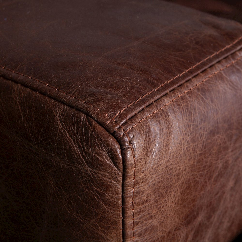 Chiavari Leather Sofa in Geisha Brown