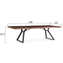 Nottingham 106" Dining Table with Walnut Finish