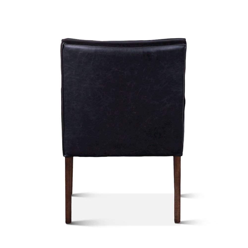 Aven Armchair in Black Leather with Dark Legs