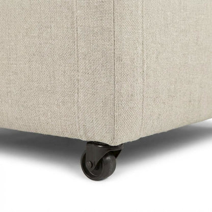 Linen Upholstered Wheeled Armchair, Modern Accent Chair for Living Room ,Beige