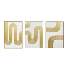 Pulse Pattern Hand Painted Framed Triptych