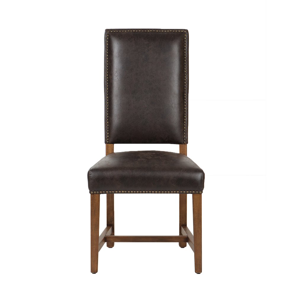Dani Dining Chair in Dark Brown Leather with Earth Legs
