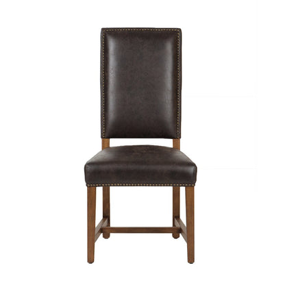 Dani Dining Chair in Dark Brown Leather with Earth Legs