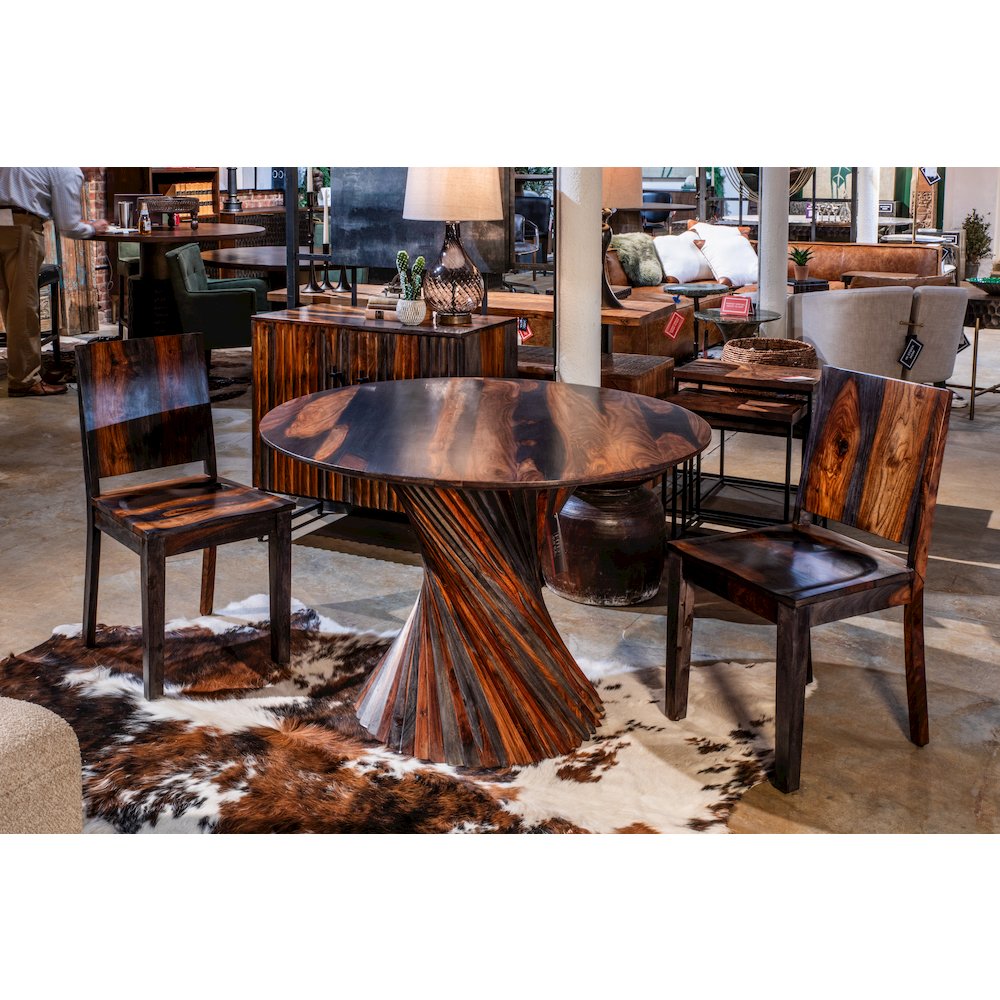 Monterey 48" Round Dining Table with Spiral Base in Capri Sheesham