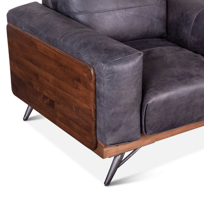Chiavari Armchair in Antique Ebony Leather