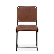 Melbourne Dining Chair in Tobacco Leather and Iron