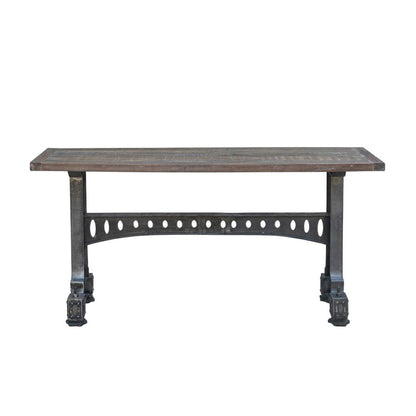 Rustic Industrial Console Table, Entryway Accent Table for Living Room,Gray