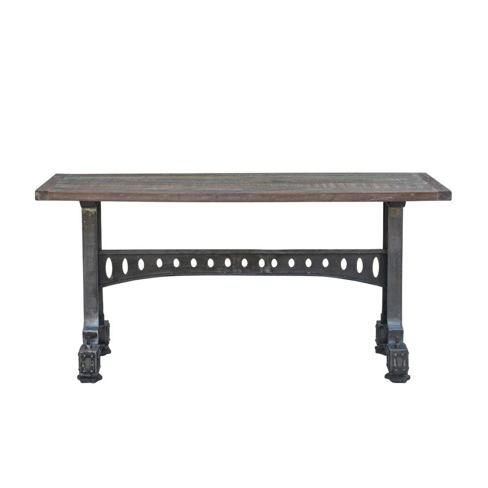 Rustic Industrial Console Table, Entryway Accent Table for Living Room,Gray