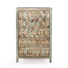 Cordoba Tall Chest in Reclaimed Wood with Vintage Teal Finish