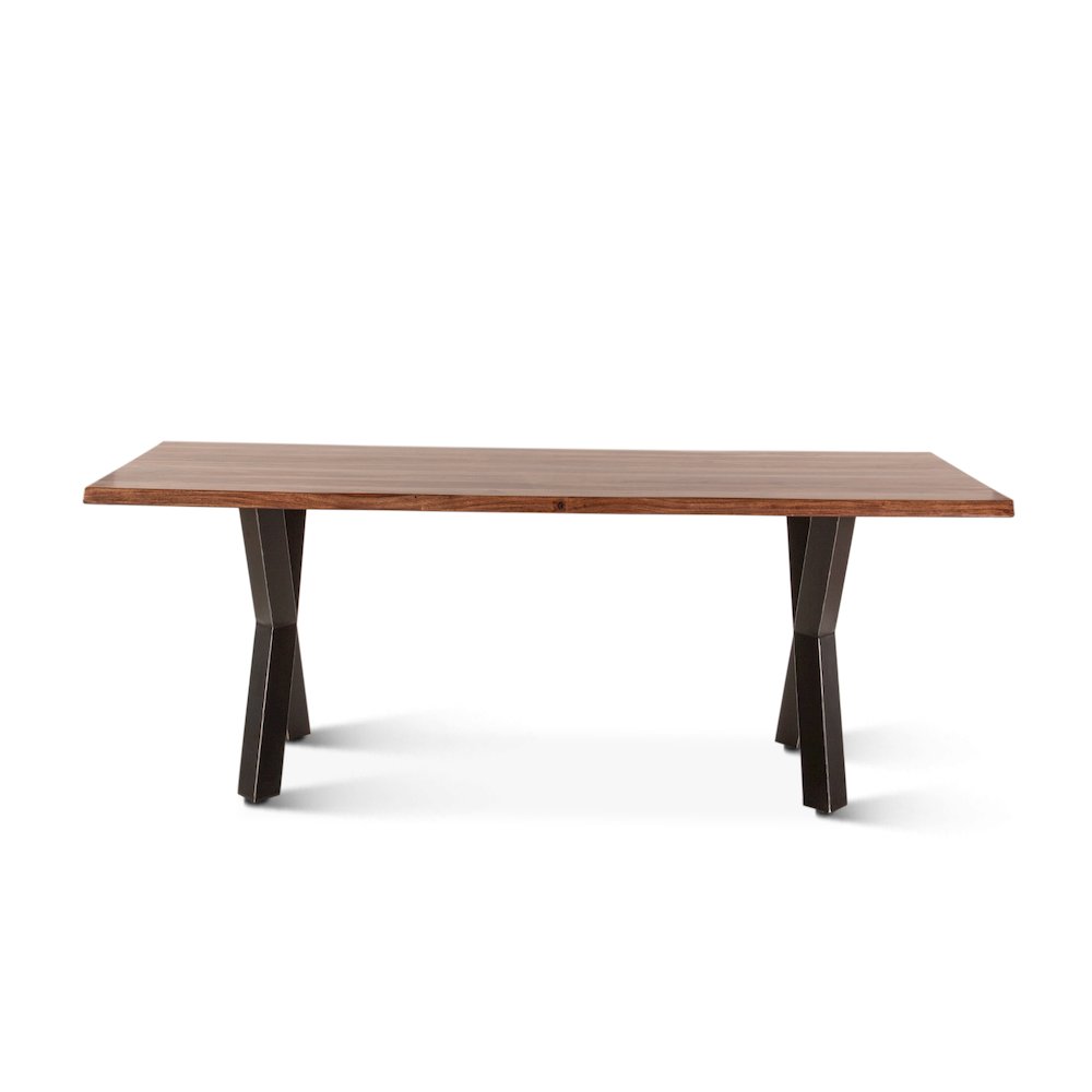 Elliston 80" Dining Table in Sheesham and Matte Black Iron