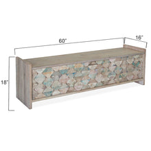 Cordoba Storage Bench in Reclaimed Wood with Vintage Teal Finish