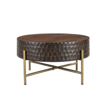 Vallarta 34" Carved Coffee Table in Mango Wood with Two Toned Finish