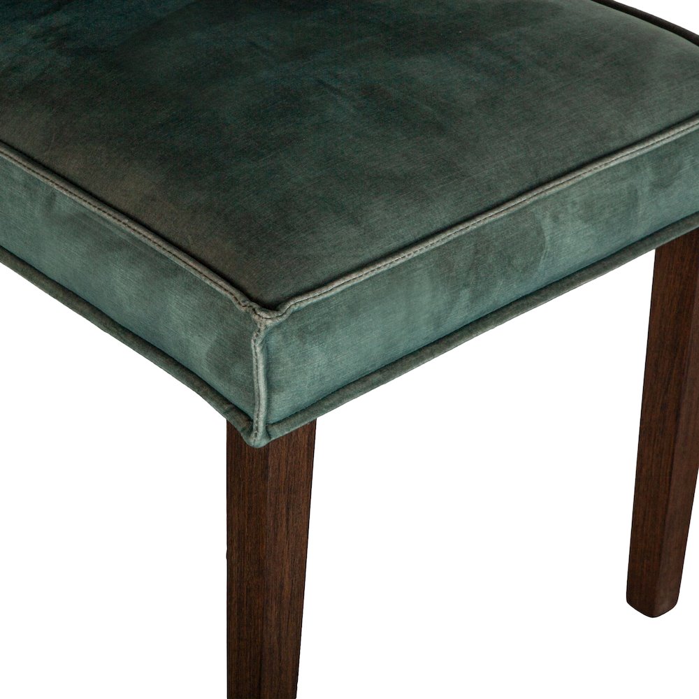 Aven Dining Chair in Green Velvet with Dark Legs