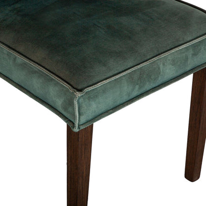 Aven Dining Chair in Green Velvet with Dark Legs
