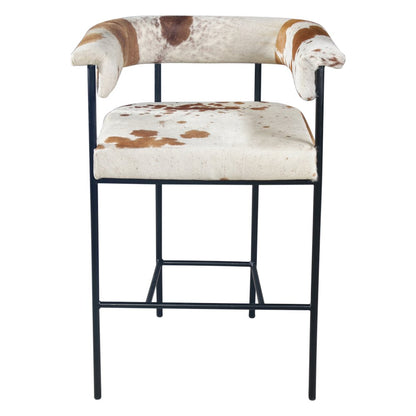 Charleston 18" Counter Armchair in Brown Hair on Hide