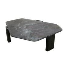 Harbor 64" Hexagonal Coffee Table with Lava Marble in Dark Walnut