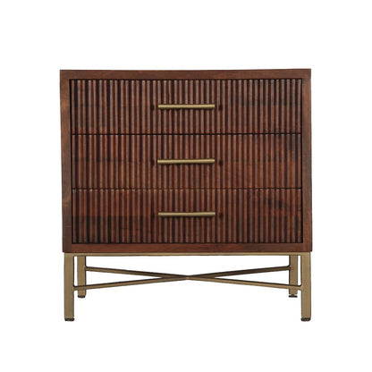 Manhattan Retro Mid Century Mango Wood Nightstand