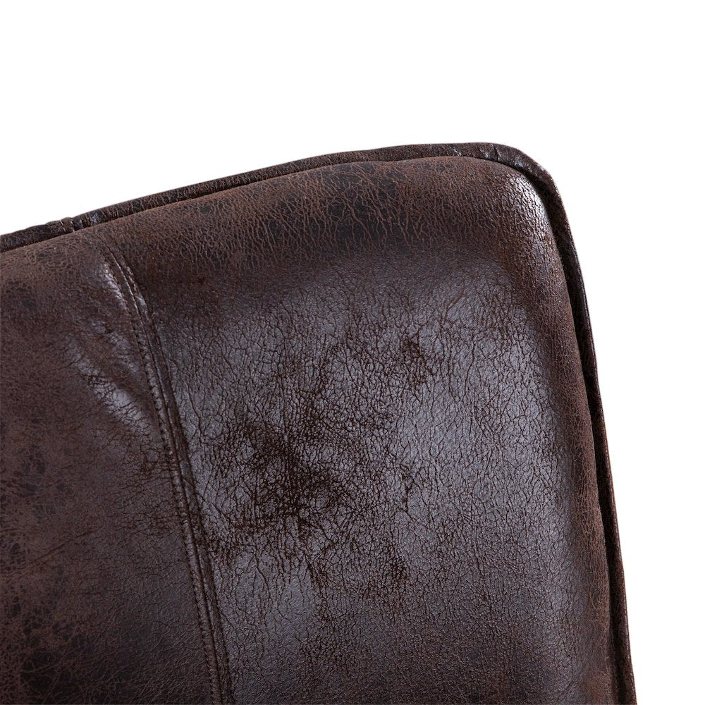 Avery Counter Chair in Dark Brown Leather with Matte Brown Legs